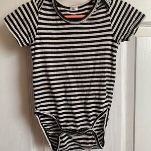 Black and White Striped Baby Onesie
